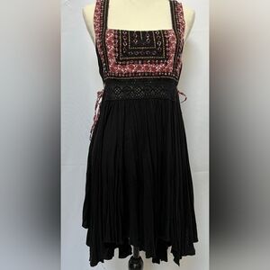 Free People Asymmetrical Dress - Black and Red